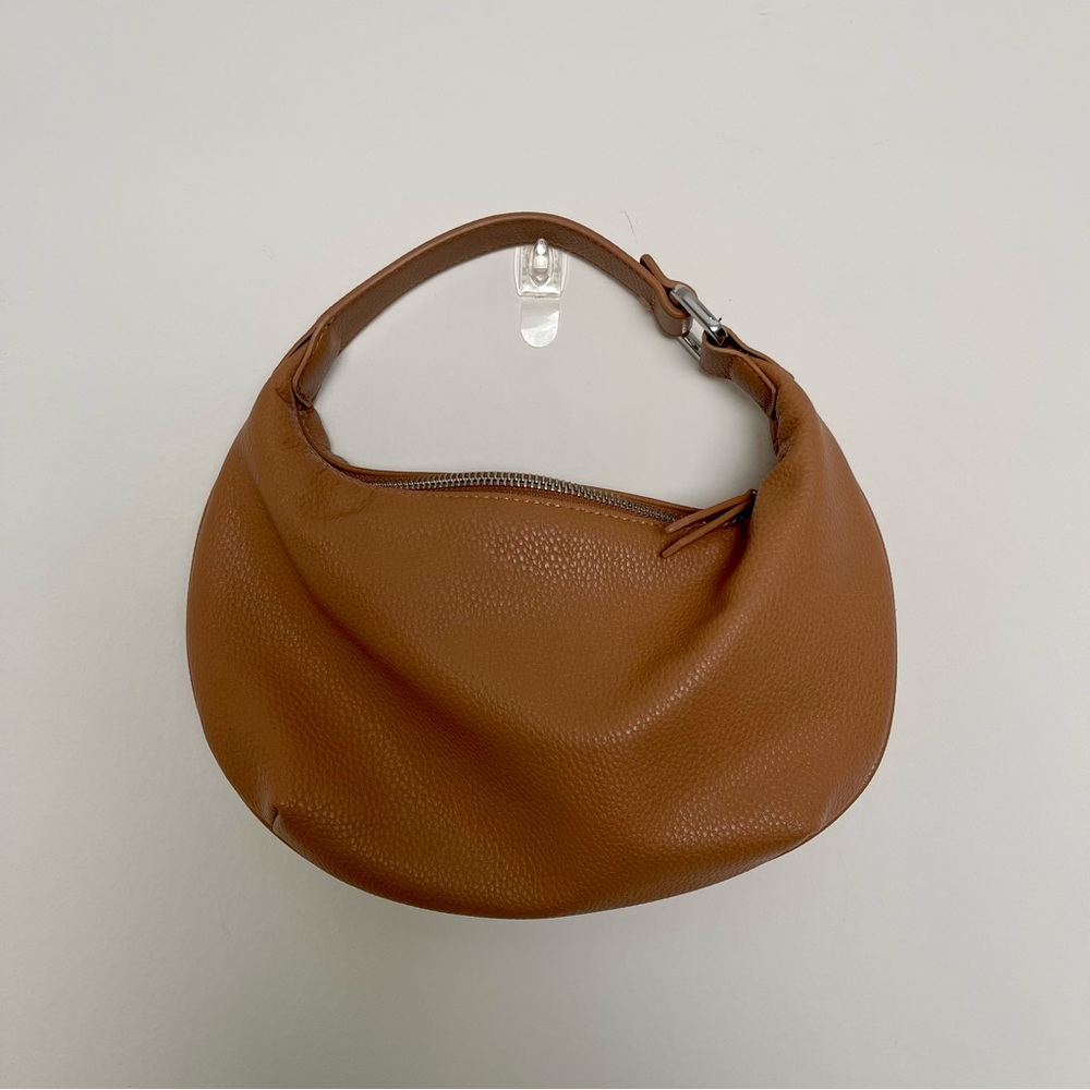 Mango brown crescent handbag